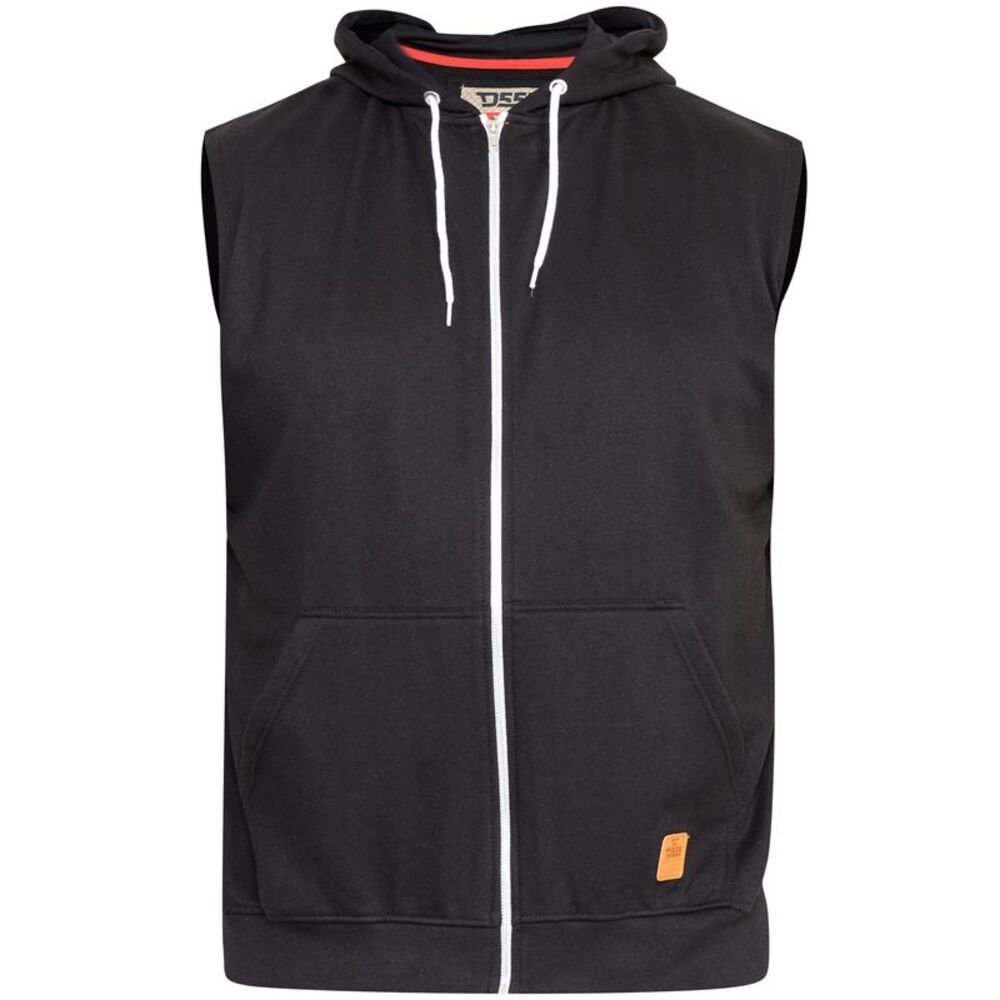 Duke Mens D555 Blake Kingsize Sleeveless Full Zip Hoodie / Black